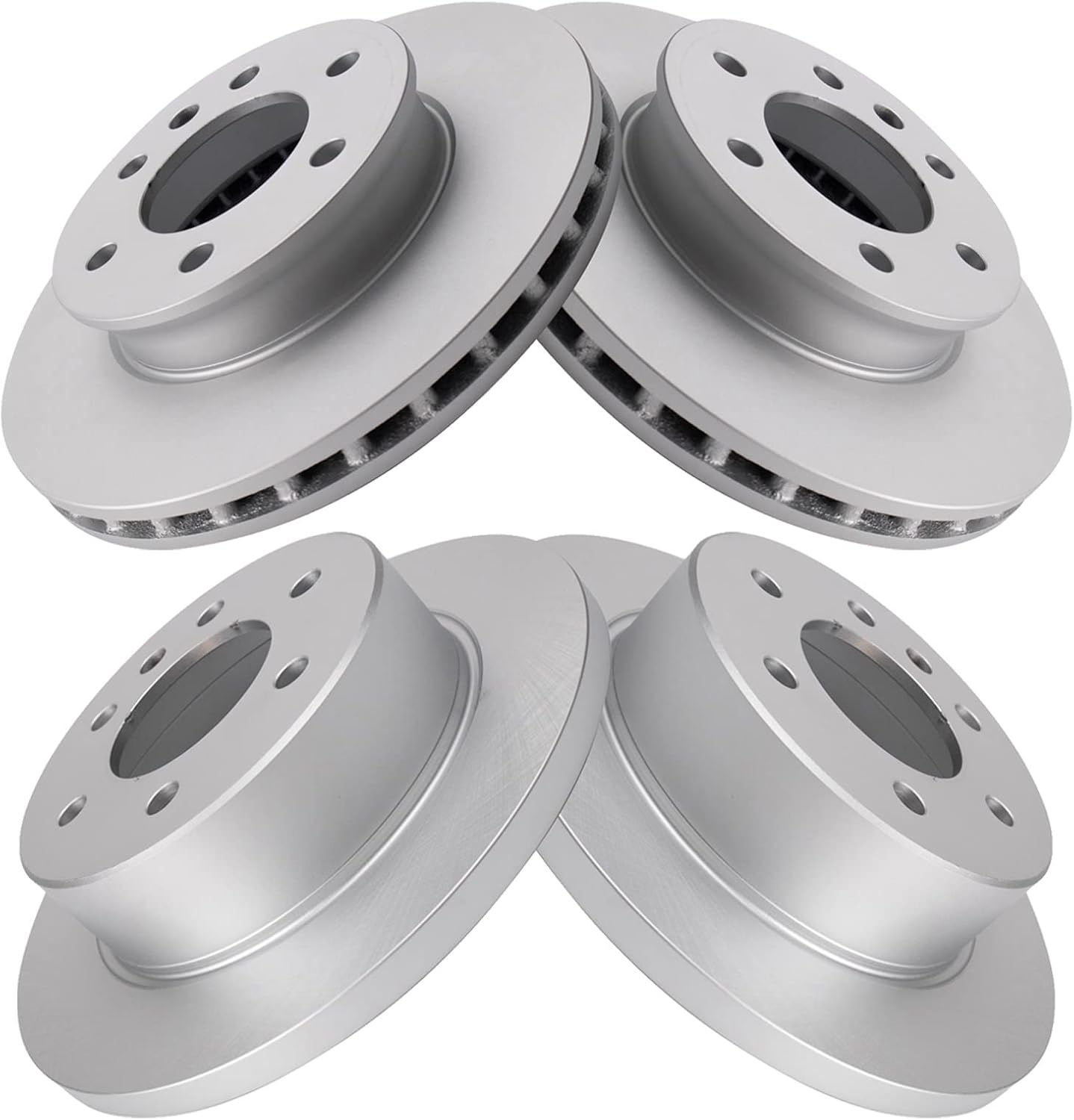 TRQ Front and Rear Brake Rotors Set Premium G-Coated Compatible with 2007-2009 Dodge Sprinter 2500 Sprinter 3500 2007-2018 Freightliner 2010-2018 Mercedes-Benz