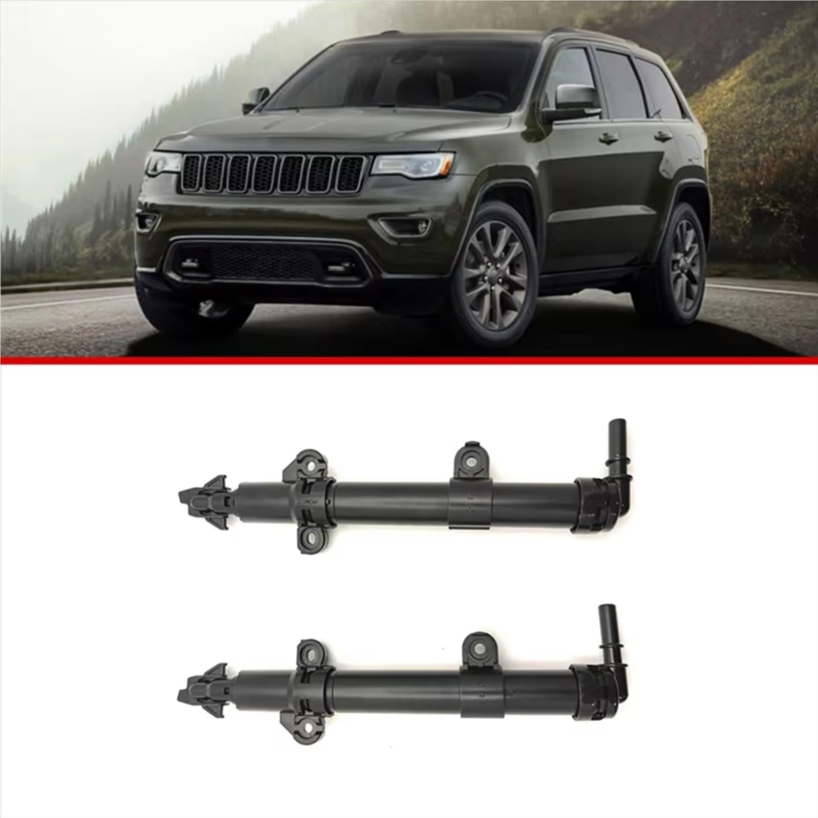 Kit ugello lavafari Pompa A Spruzzo Per Pulizia Fari Anteriori Ugello Lavafari Compatibile Con Jeep Per Grand Per Cherokee 2014-2017 68223029AA 68223028AA