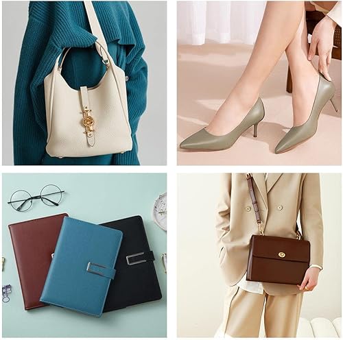 Miniatura 5 de HYANG - Hojas de piel sintética de color liso azul, 1 rollo de 12 x 53 pulgadas, piel sintética ideal para hacer proyectos de manualidades hechos a