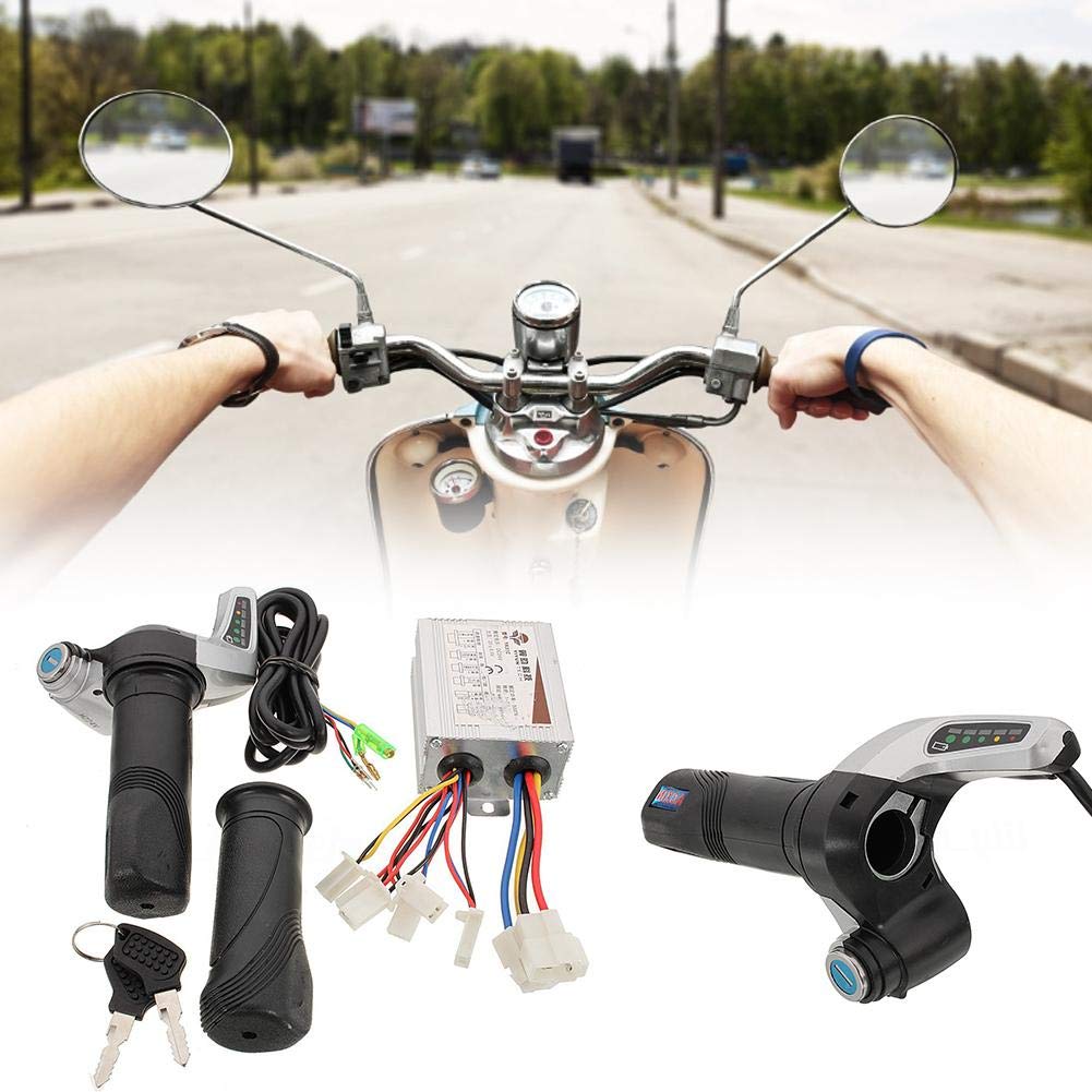 Regulador Patinete Electrico Controlador de cepillo de velocidad del motor DC 24V 500W con agarre de la torsión del acelerador para la bicicleta eléctrica de la bicicleta de la bicicleta del motor del