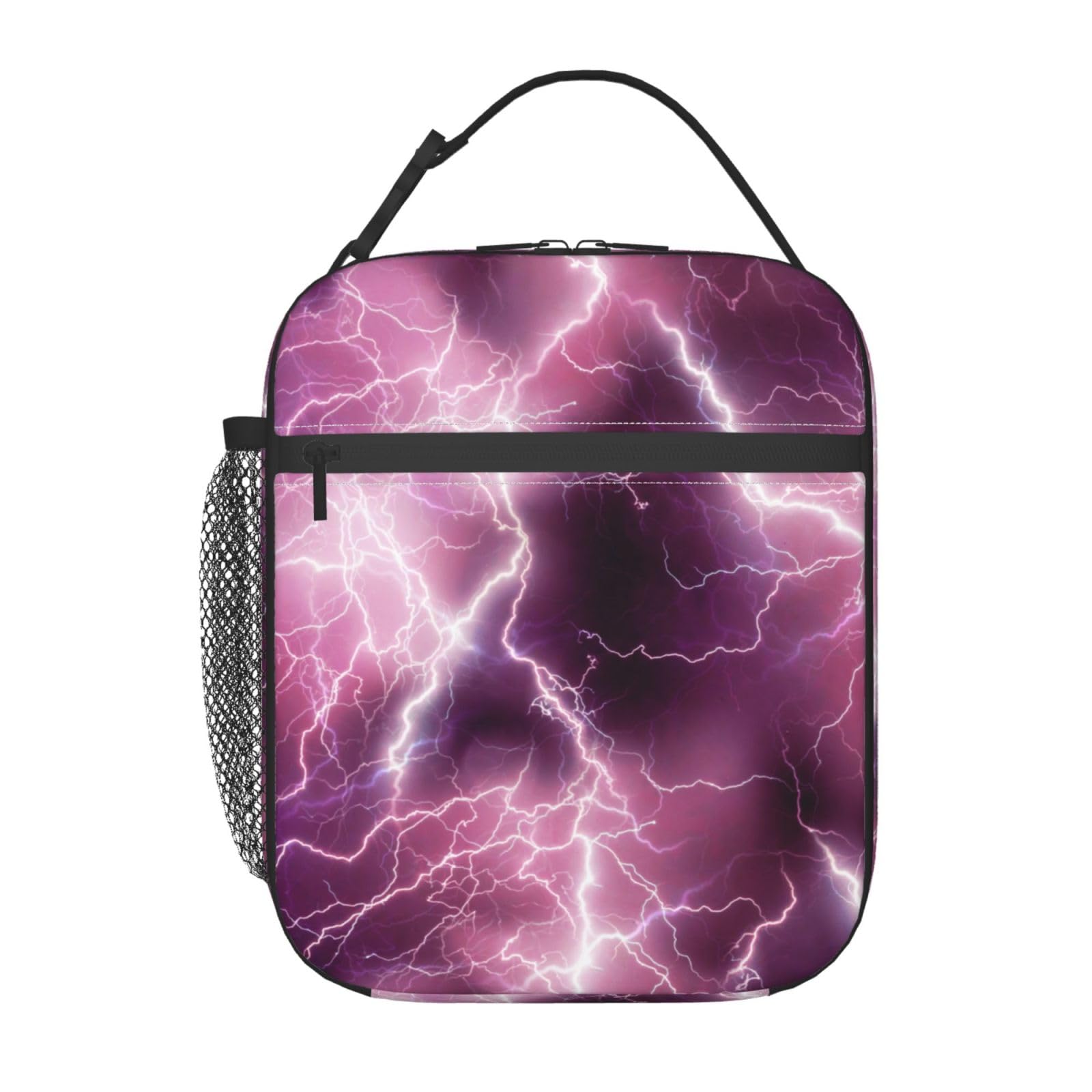 Portable Insulated Lunch Bag Lightning Bolts Burst Cooler Lunch Container Thick Reusable Lunch Box Tote Bag for Work Picnic School Kids