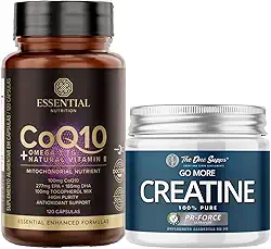 CoQ10 - Coenzima Q10 + Ômega 3TG + Vitamina E - Essential Nutrition (120+Creatina 150g The One Supps)