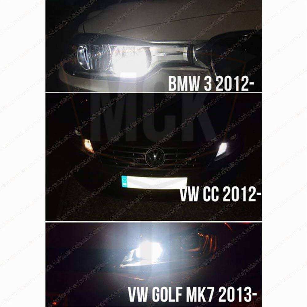 Ampoules LED PW24W Canbus Feux de Jour DRL Blanc 6000K Très Lumineux et Sans Erreur Très Slim et Compact Taille avec Projecteur sur le dessus Compatible avec F30 F31 CC