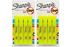 Sharpie Accent Tank Fluorescent Yellow Chisel Tip Highlighters 4 Pack