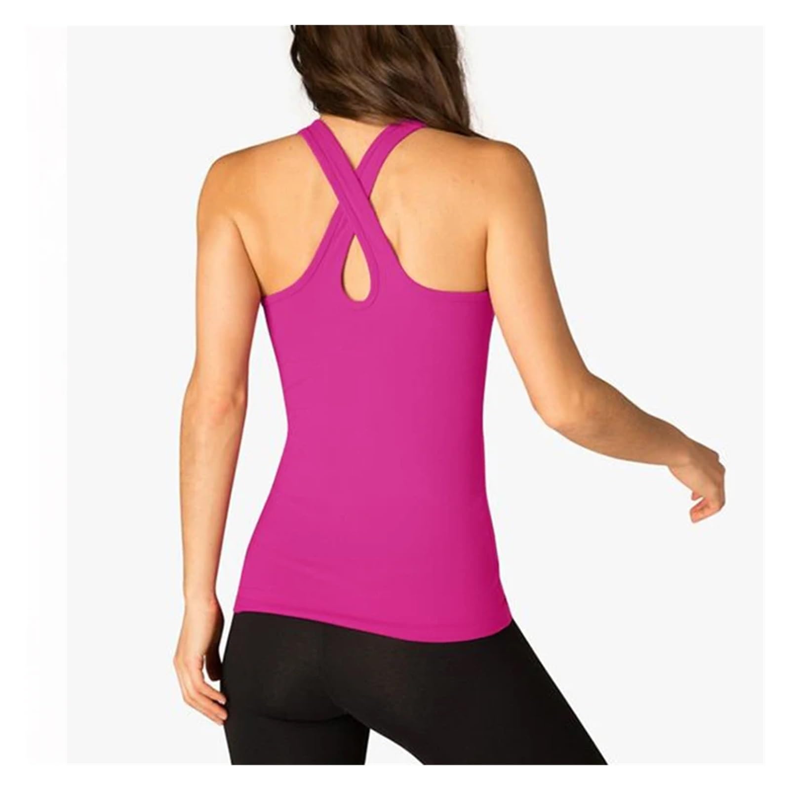 Tank Women's Blouse Top Chaleco de Yoga for Mujer, Camiseta Gimnasio, Camisetas Deportivas Secado rápido, Top con Espalda Cruzada, Fitness for, Deportivo sin Mangas