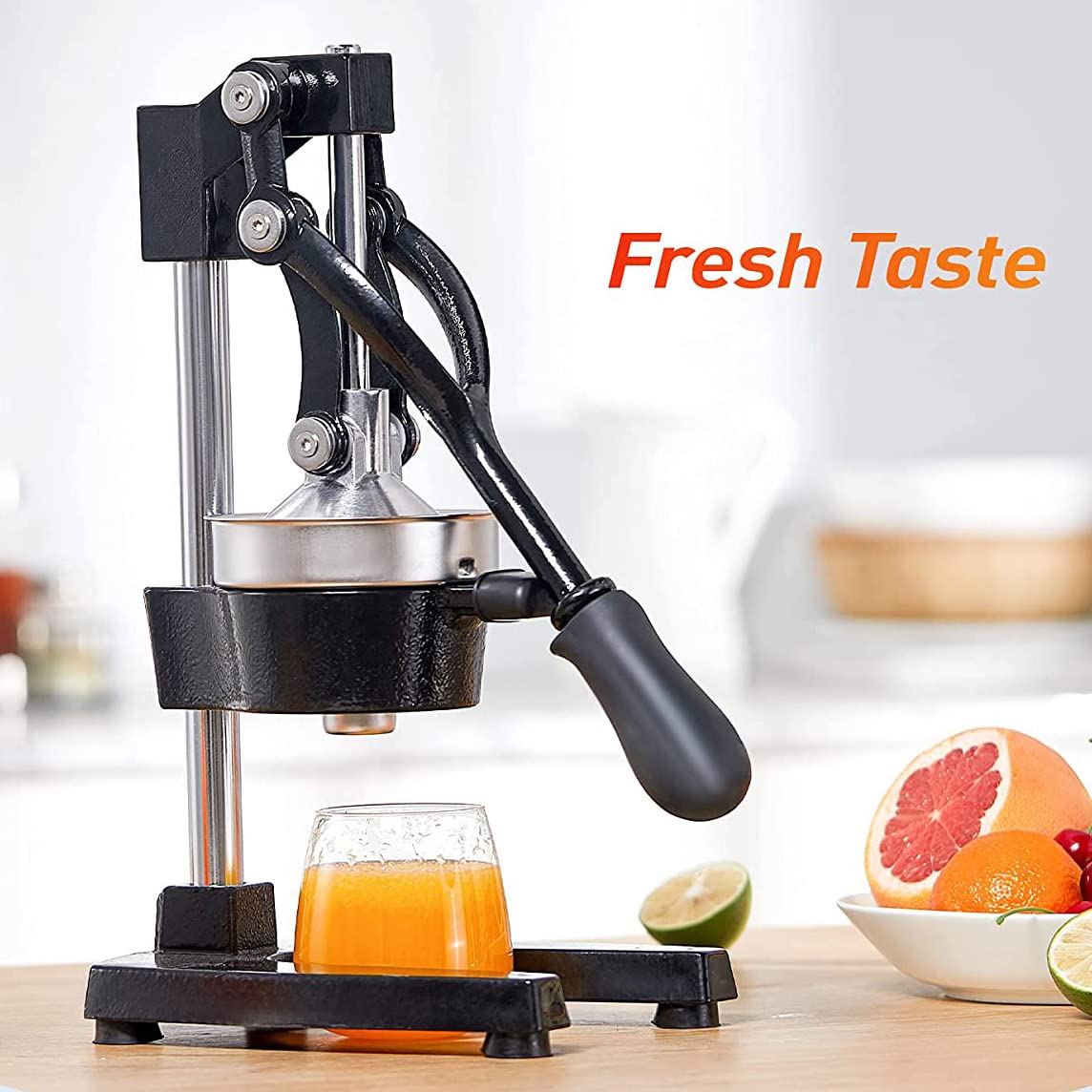 Exprimidor Manual De Frutas De Acero Inoxidable, Exprimidor De Jugo De Metal, Exprimidor De CíTricos, Exprimidor De Naranja, CíTricos, Naranja, LimóN, Lima, Granada,Negro