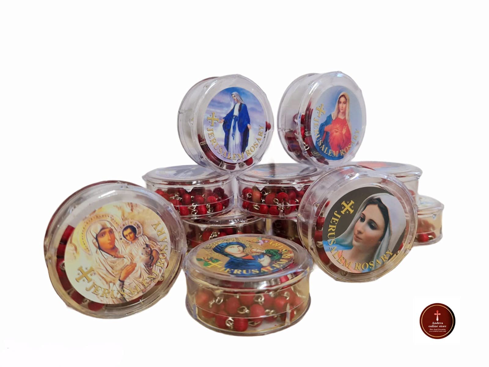 Generic12 Rosary with Perfume from holy Land Jerusalem 12 Rosary= 1 Dozen in The Package Each Rosary with Metal Cross and Jerusalem Cross in Middle