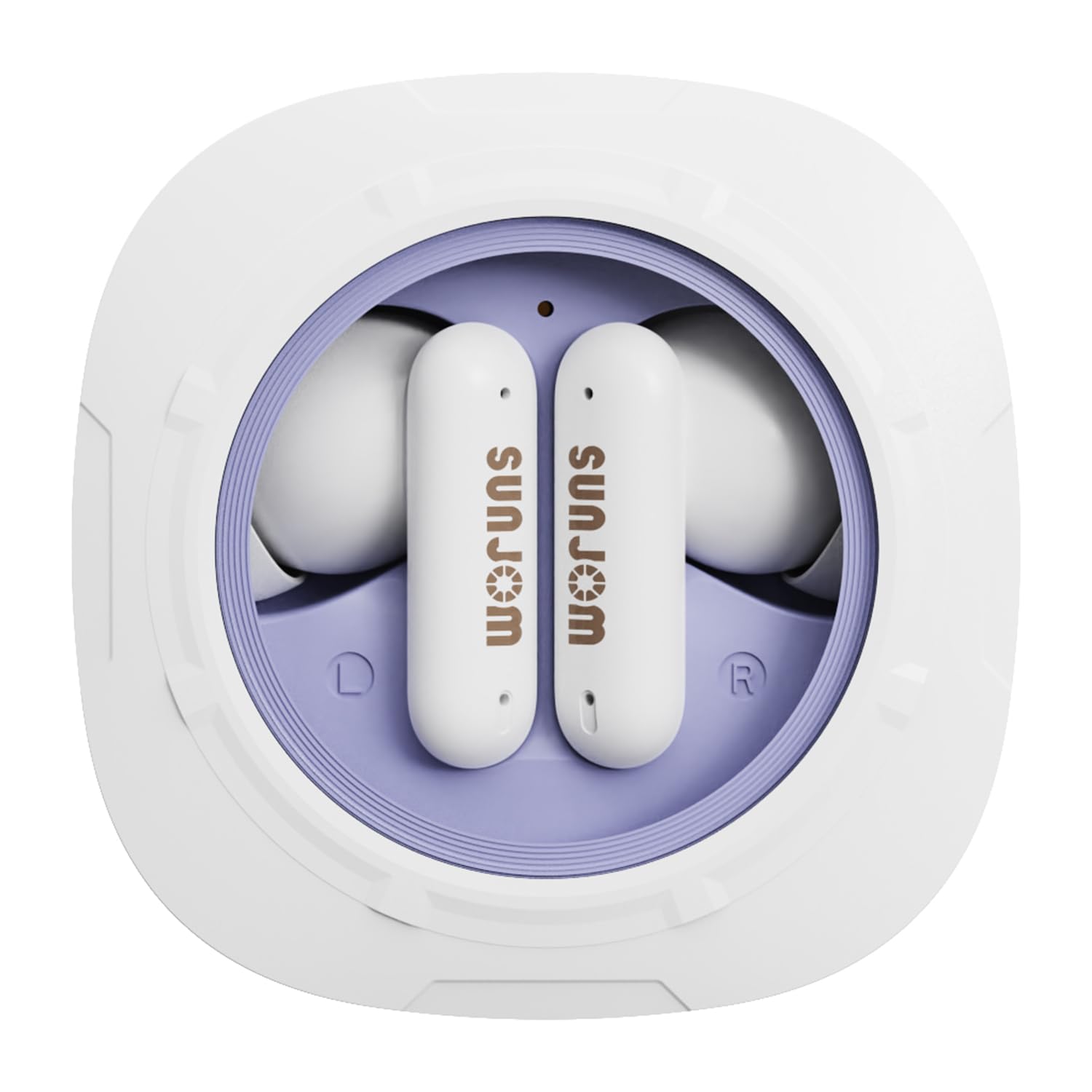 Xspace Transparent Macaron Colorful True Wireless Hi-Res Audio Bluetooth 5.3 Earphones ENC TWS in Ear Earbuds Loud Bass with Microphone Sweatproof for Sports,Gym,Workout(White)