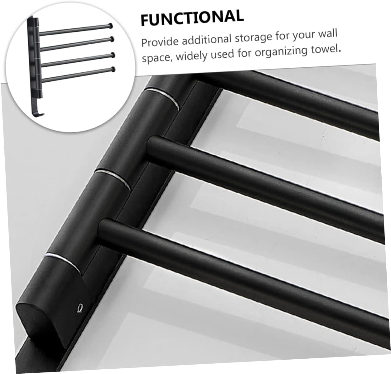 HOMSFOU Rustic Industrial Bar Towel Rack Heavy Duty Wall-Mounted Holder for Bathroom Durable Construction Vintage Design for Organized Spaces Easy to Clean Scratch-Resistant