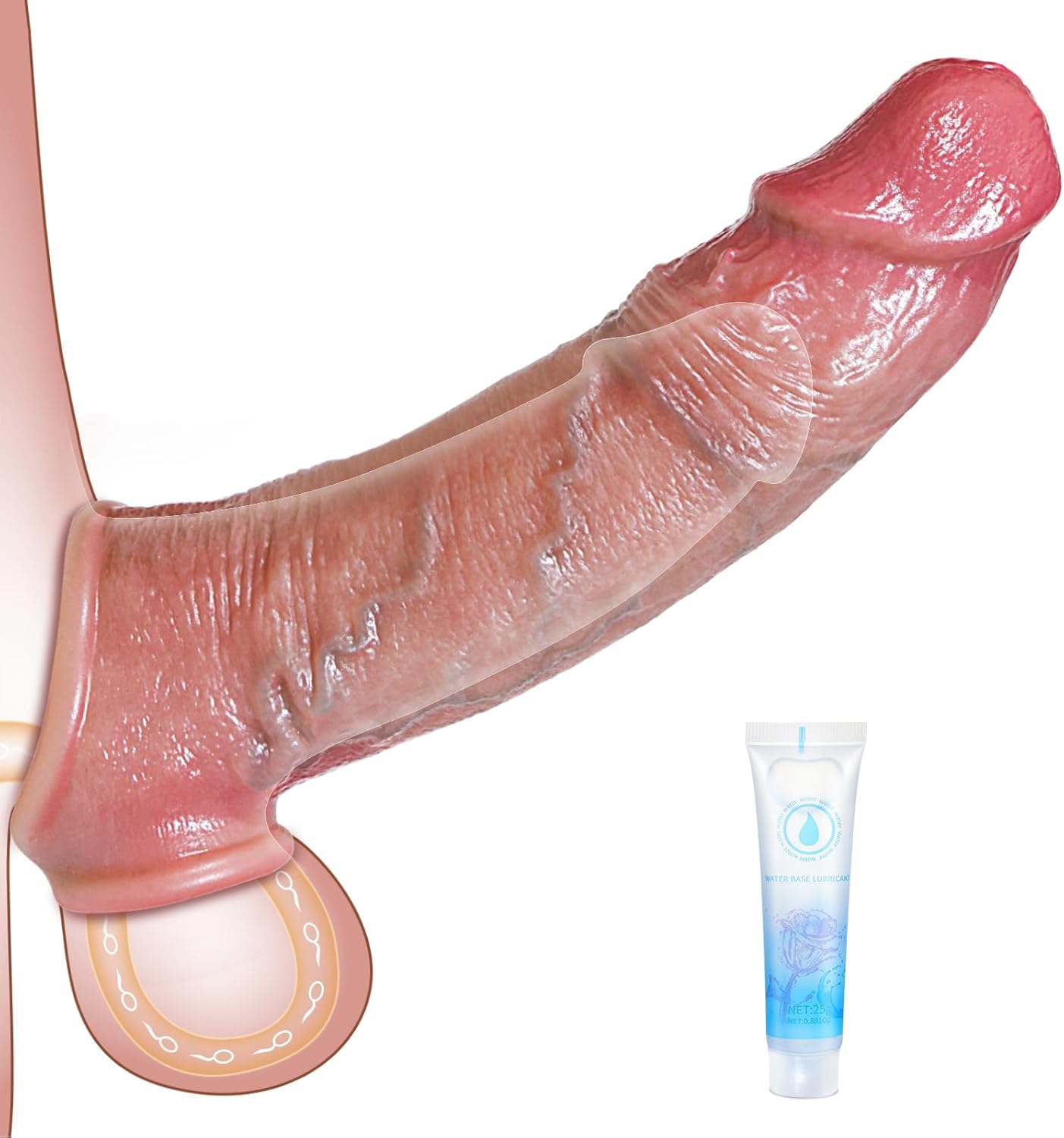 Sex Spielzeug für Die Männer Paare Penishülle - Realistische Penismanschetten Penis Sleeve Sexspielzeug für Paare Extrem Sex Silikon Penisverlängerung für Penisvergrößerung Extension,Cockring Sex Toys