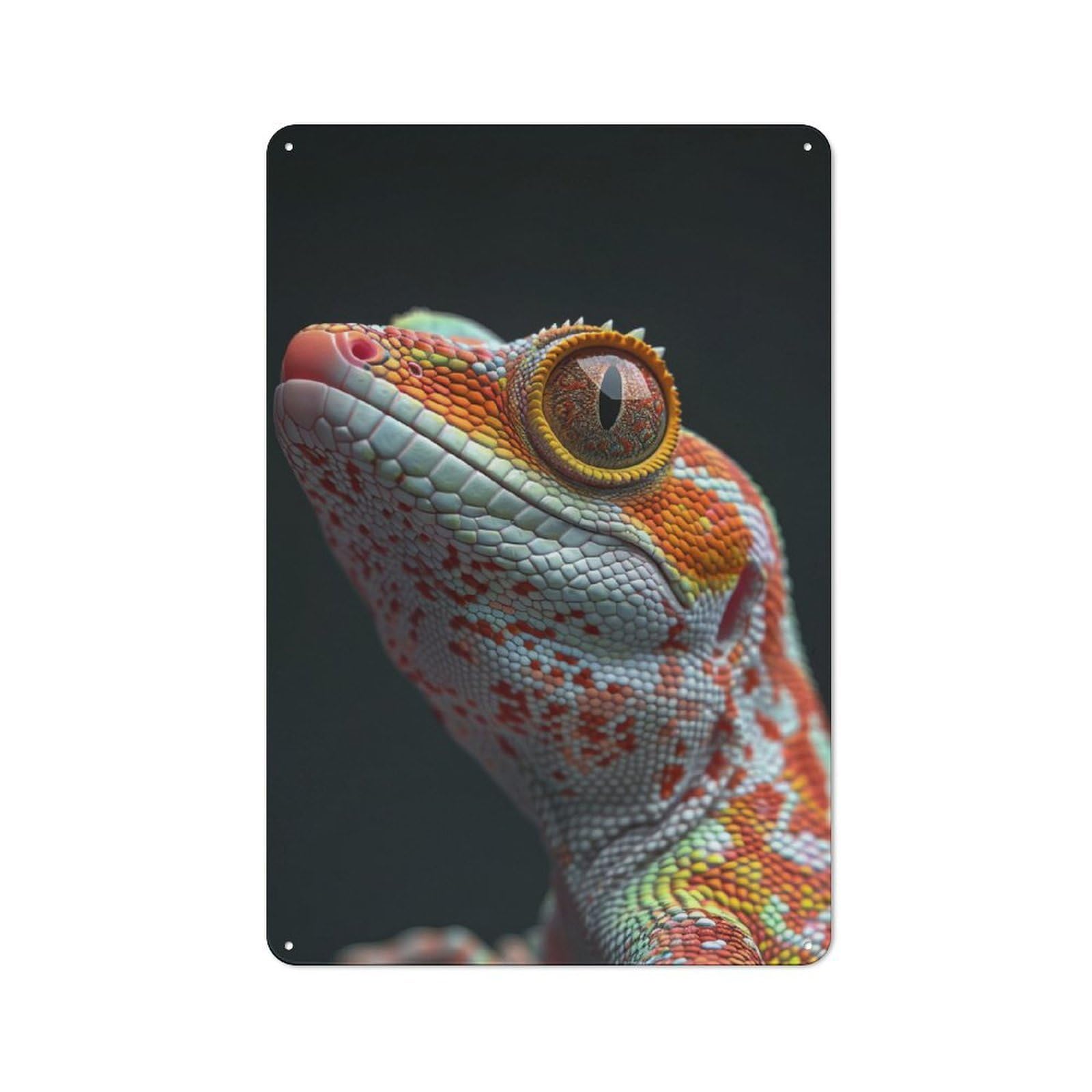 Junmoney Gecko Retro Metal Plaque 30X20cm For Café Or Home Bar, With Clear Retro Wall Decor Character