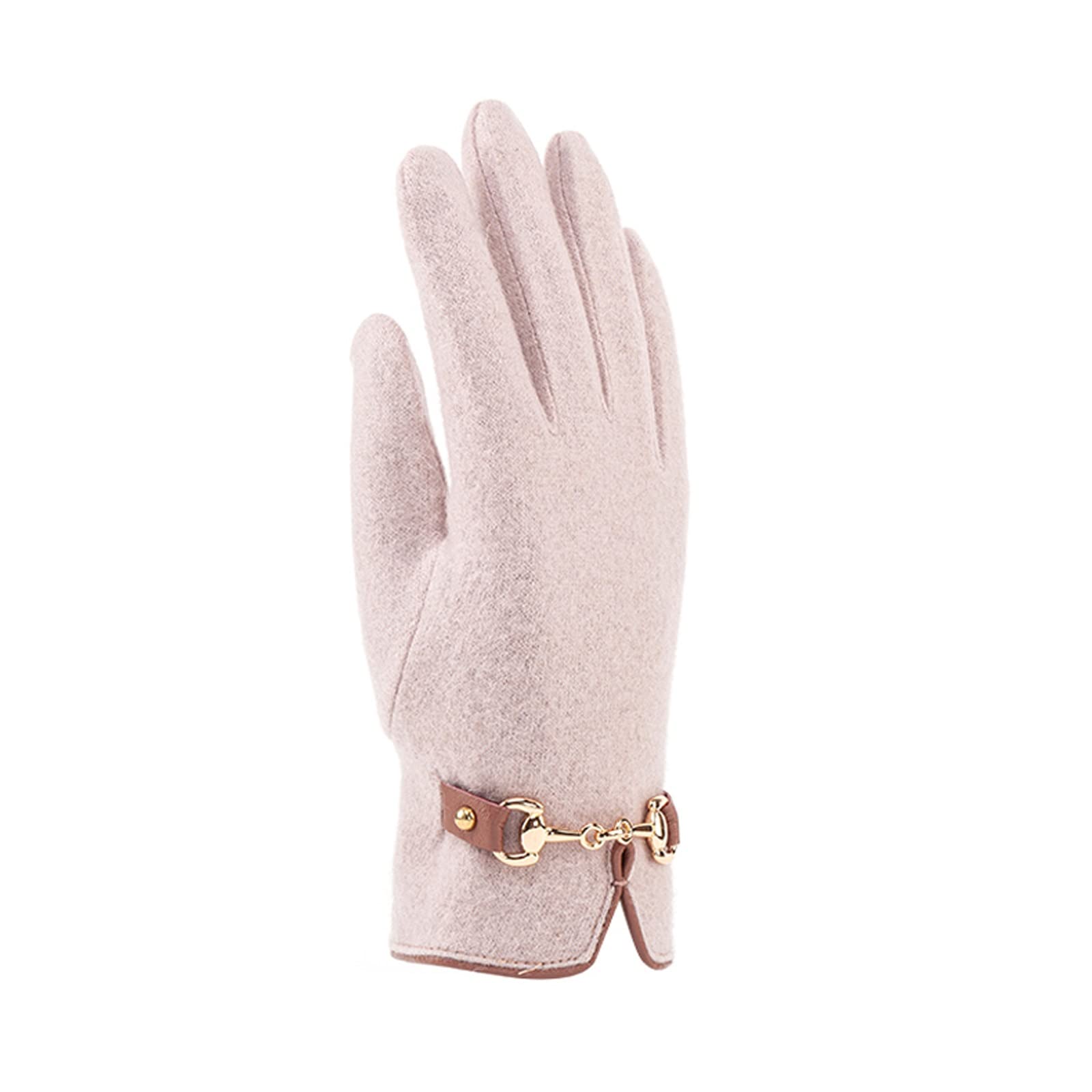 Guantes Guantes cálidos de Invierno Damas de Metal Hebilla de Metal Pantalla táctil Montar Calientes Driving Senderismo Guantes Guantes de Invierno (Color : C)