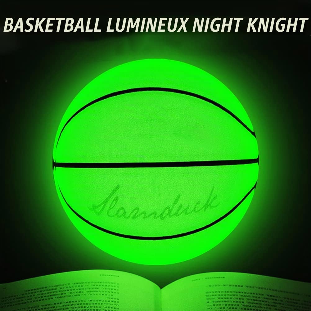 Ballon de Basket Brillant dans Le Noir, Ballon de Basket Réfléchissant Taille 7 avec Sac en Filet, Ballon de Basket Holographique Brillant, de Basket Lumineux pour