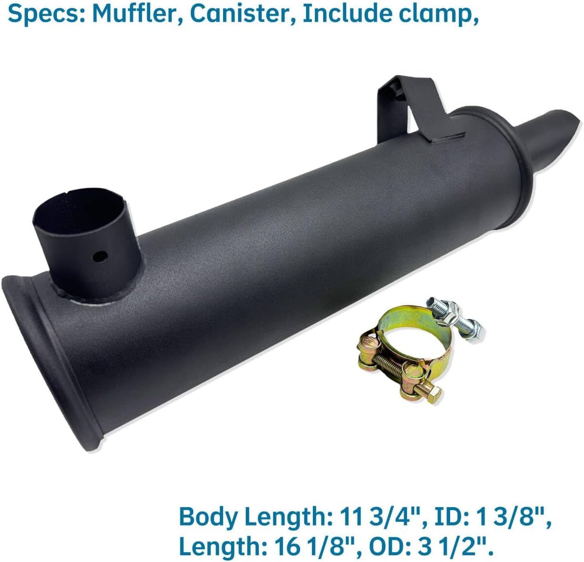 105-296 Lawn Mower Engine Muffler Exhaust Compatible with Kohler K241, K301 and K321 for Cub Cadet Garden tractors 393840-R91, IH-393840-R91, 237550, 237550-S (Inlet ID 1-3/8? Outlet ID 1-3/8?)