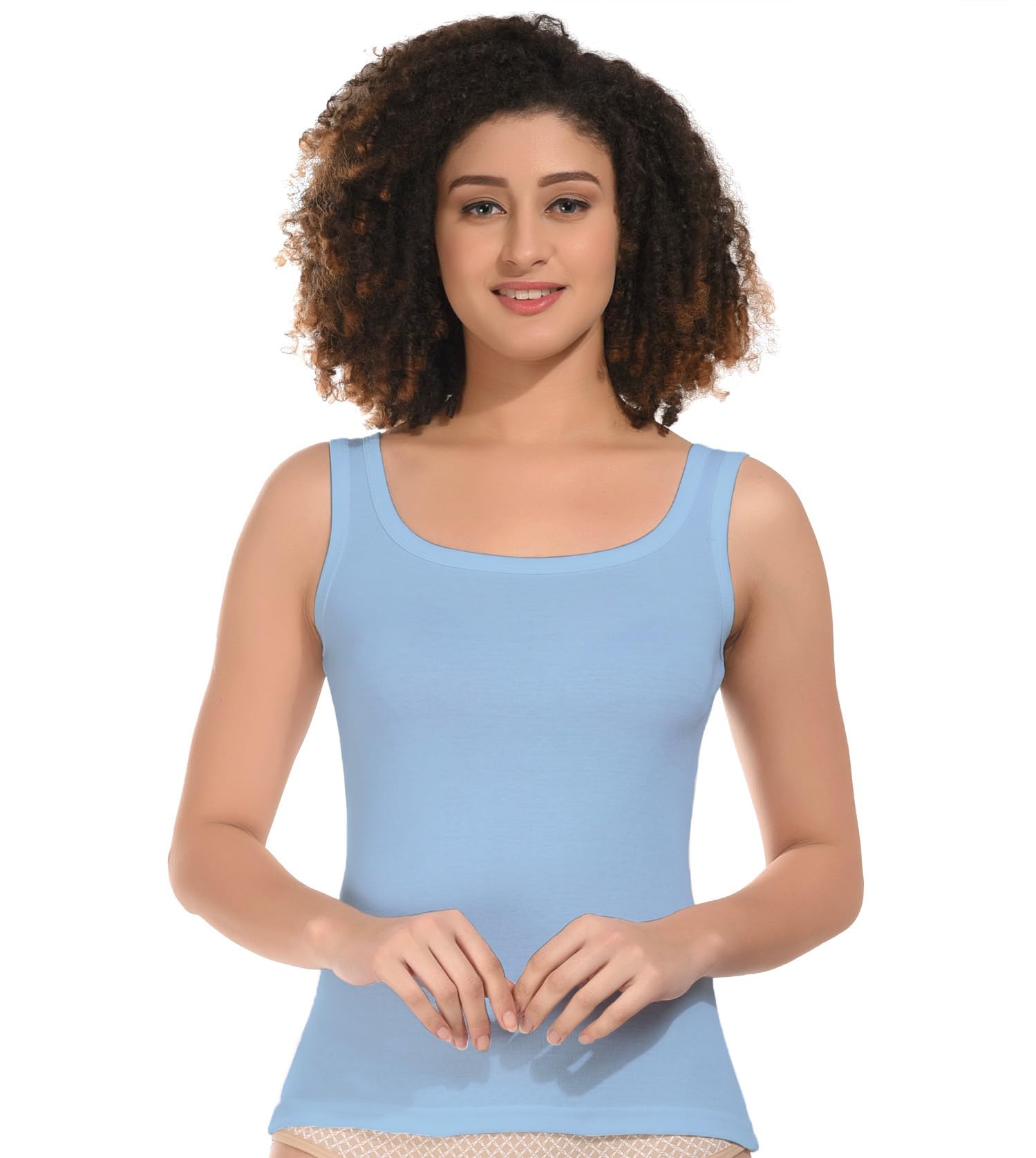 bodymist Solid Square Neck Sleeveless Casual Ribbed Regular Cotton Tank Top for Women | Tops for Women | Tops for Jeans for Women | Korean Tops for Women-picture-46