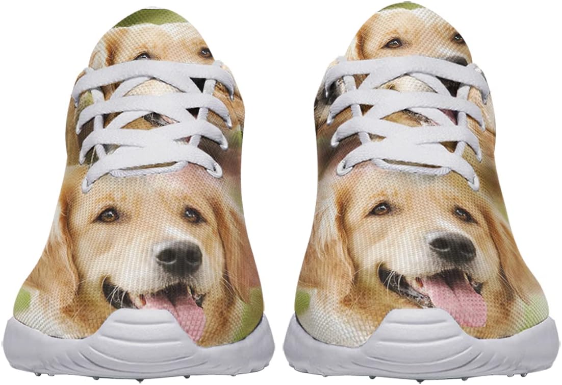 Sonzj-II Golden Retriever Shoes Animal Print Walking Tennis Running Shoes Lightweight Breathable Dog Mom Sneakers Funny Dog Puppy Gift