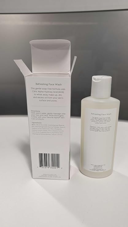 Alpha Revitalizing Body Lotion with 12% Glycolic AHA, 12 Fl Oz and Refreshing Face Wash, 6 Fl Oz