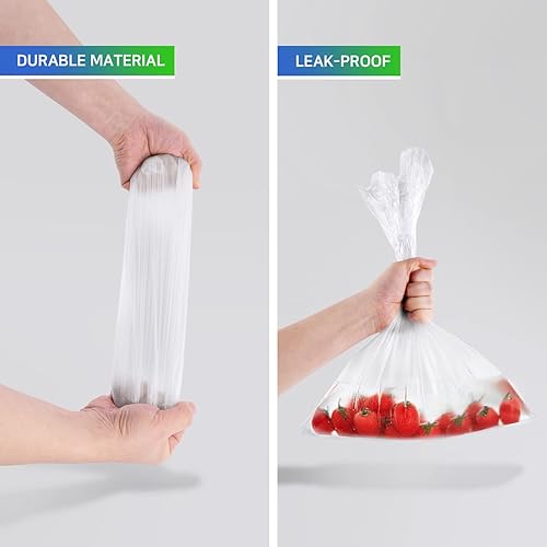 Miniatura 3 de CLEANWRAP Bolsas en rollo de almacenamiento de alimentos (13.78 x 17.71-500 piezas) + bolsa con cremallera (90 bolsas medianas) | Bolsas de plástico