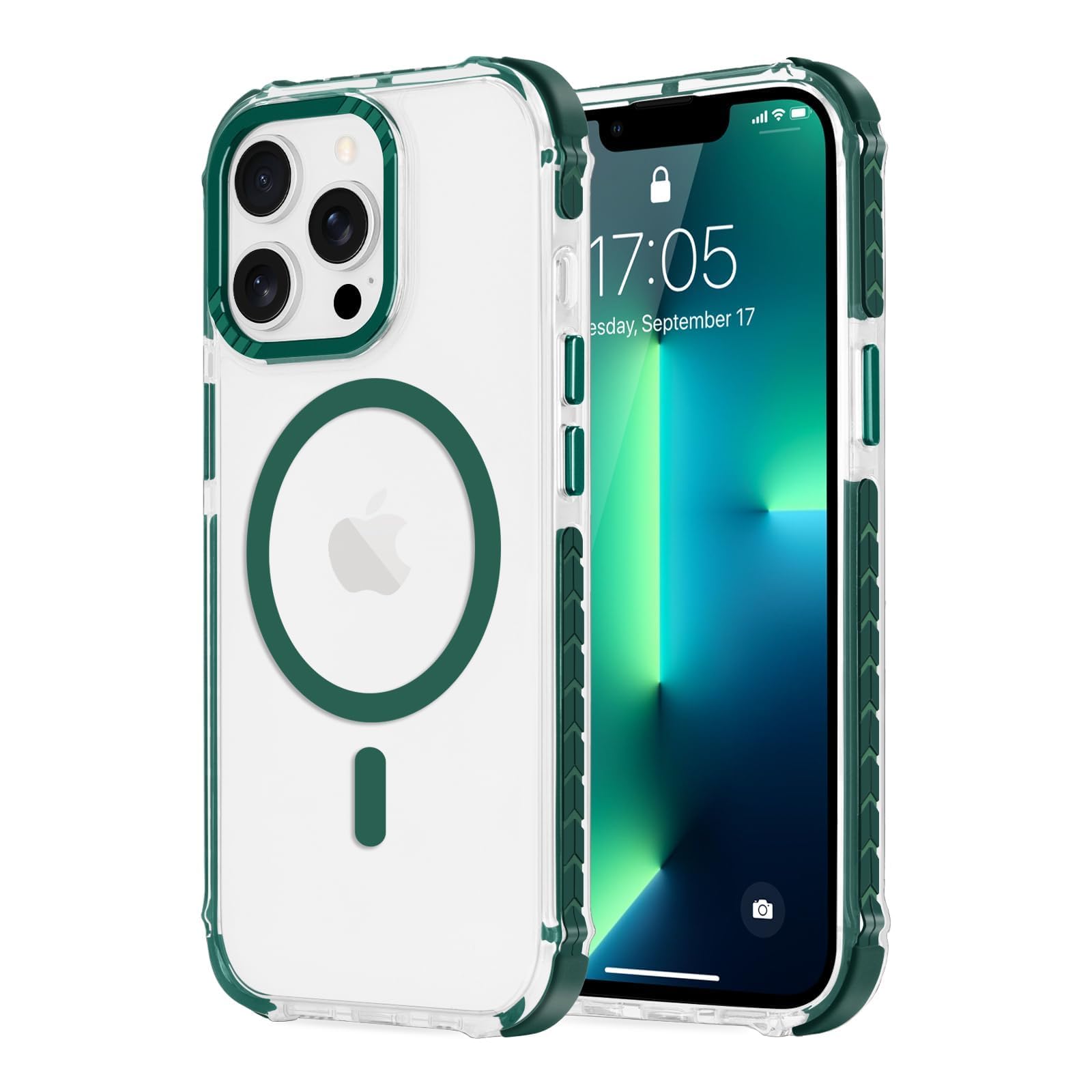 LLZ.COQUE Magnetic for iPhone 13 Pro Max Case, Compatible with Magsafe, Bumper Protective Cover, Slim Shockproof Anti-Scratch Transparent Men Women