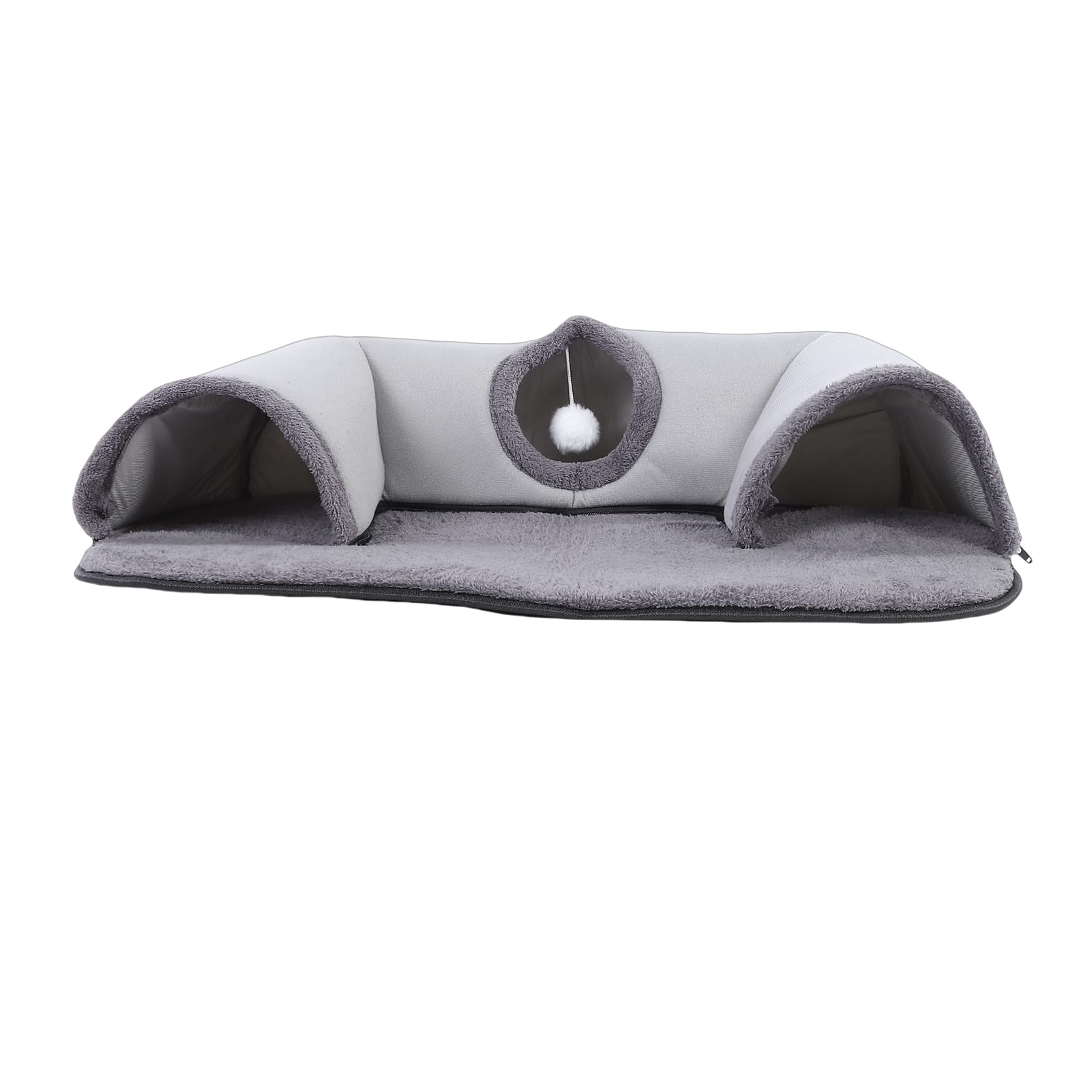 Cocoarm Cama Túnel para Gatos, Juguete Interactivo para Gatos Limpiable en Forma de U para de Interior con Juguete de Bola Desmontable para Gatitos (Talla pequeña)