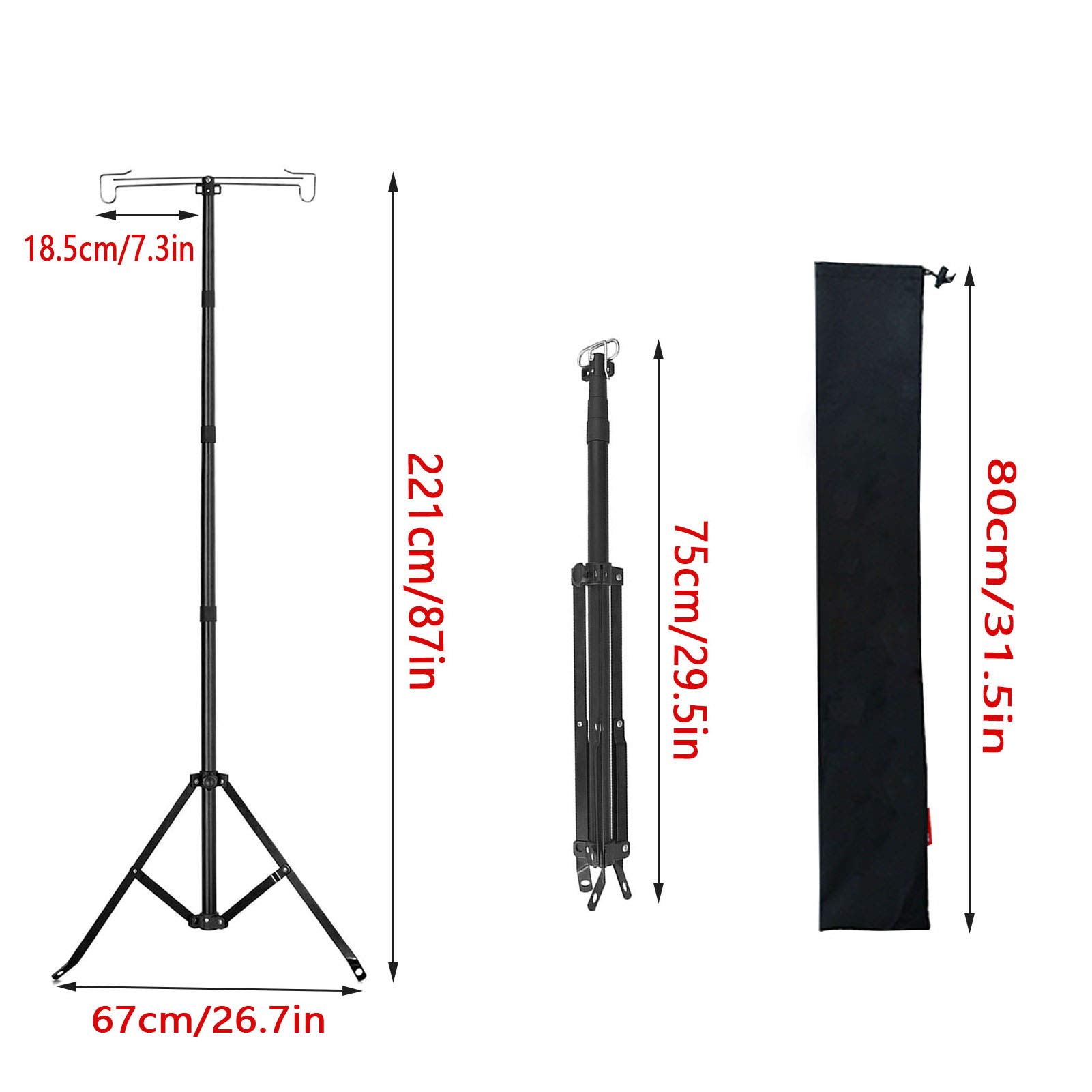 Support pour Sac de dialyse, Support de Perfusion médicale, Support Portable, trépied médical Pliable, Facile à Assembler, évolutif, pour Maison de Retraite, hôpital, Clinique
