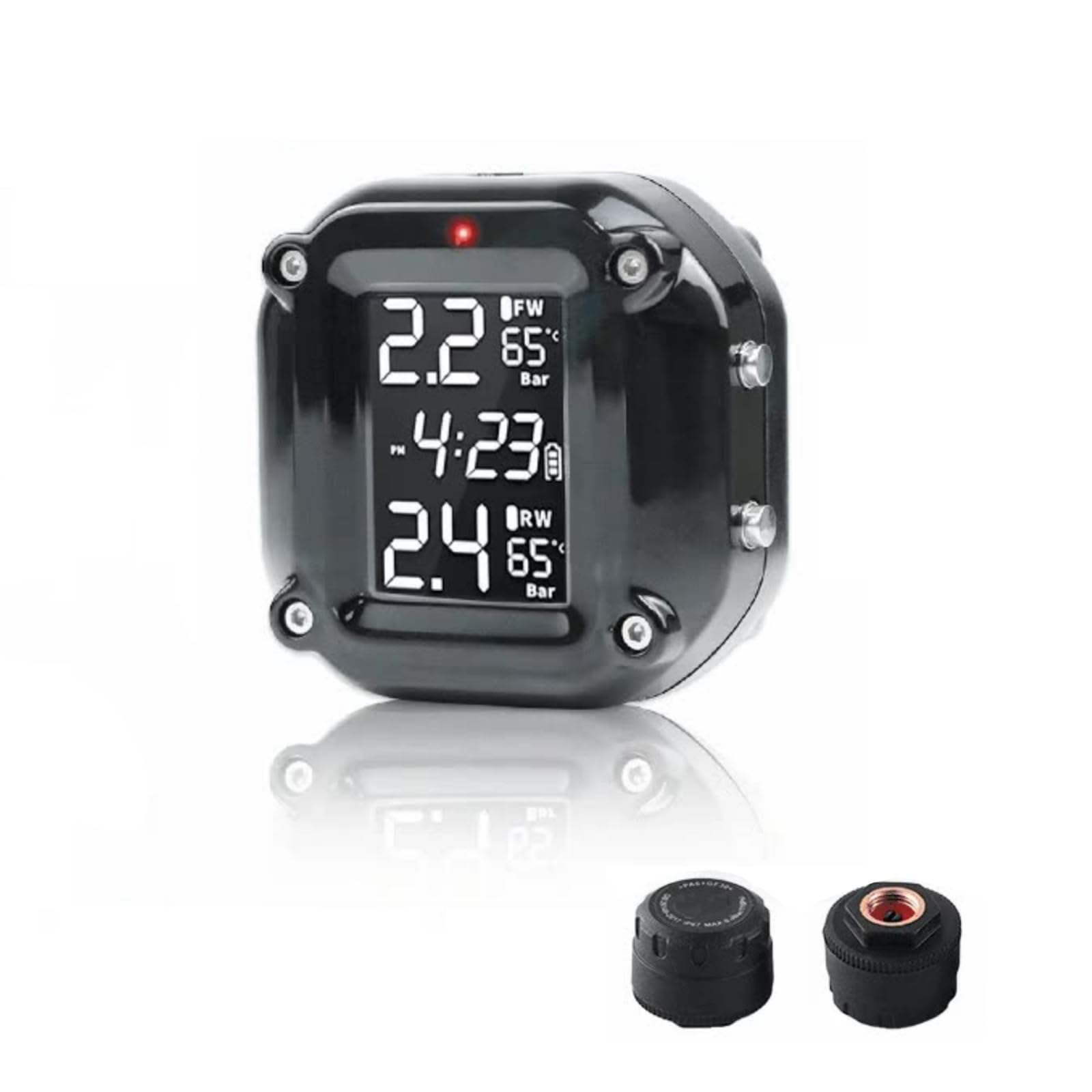 Monitor ciśnienia w oponach motocyklowych do Moto Guzzi V85 TT Travel/Adventure/Guard, wodoodporny, dwa koła Tpms do motocykla z 2 czujnikami zewnętrznymi TPMS do ładowania