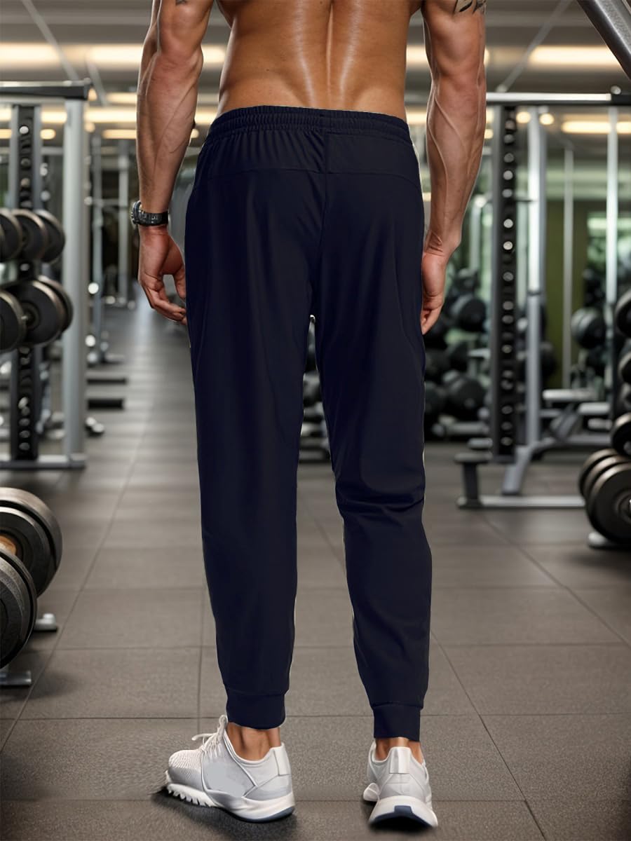 ORANDESIGNE Pantalon Jogging Homme Léger Stretch Survetement Bas de Jogging Extensible Pantalons de Sport à Poches Zippées