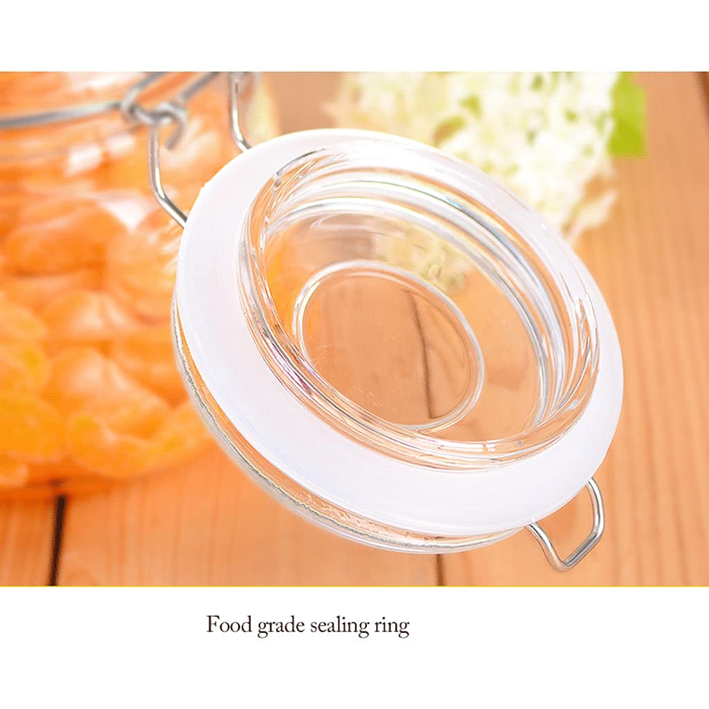 Almacenamiento de tarros de té Paquete de 3 frascos de vidrio transparente con tapas de sellado hermético Frascos de almacenamiento de boca ancha Juego de recipientes de cocina for miel, galletas, tar
