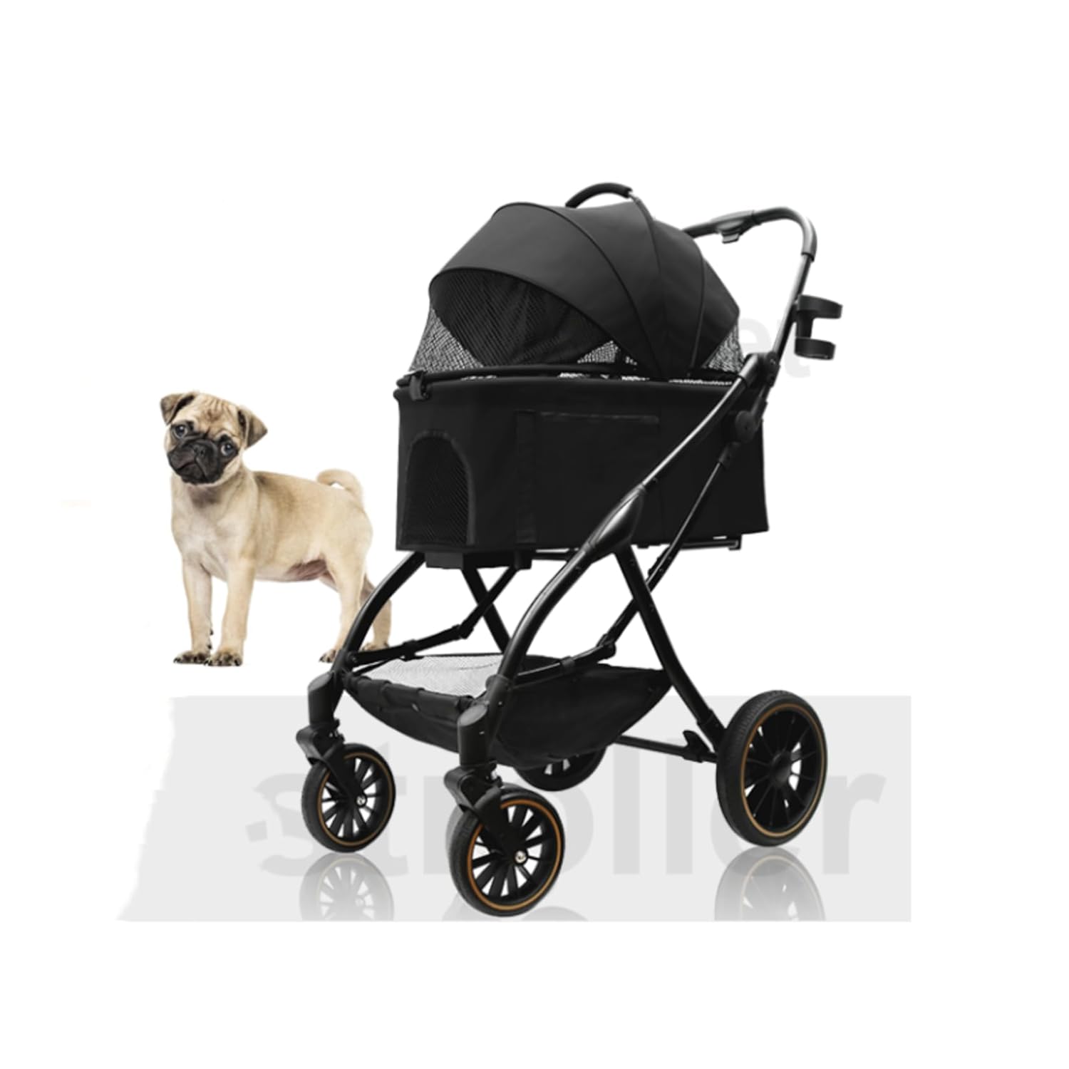 Dog Strollers for Small Medium Dogs/Cats,OneHand Automatic