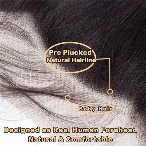 Image of Body Wave 13x4 Ear to Ear Lace Frontal Closure 18 Inch 100% Unprocessed Brazilian Virgin Human Hair Lace Frontal Closure Bleached Knots 180% Density Pre Plucked With Baby Hair Natural Color