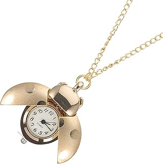 VILLCASE Chain Watch Beetle Pocket Watch Neck Watch Quartz Chain Watch Necklace Watch Metal Vintage Beetle Chain Pendant f...