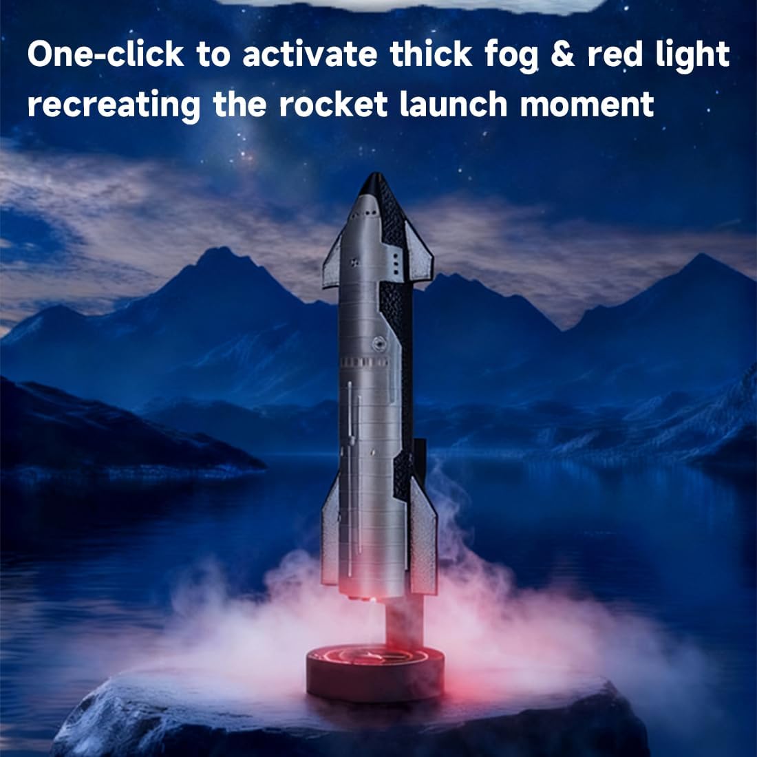 Aromatherapy Diffuser Rocket Model, 3D Printed Mini Desktop Rocket Model Build Foe Adults, Gaming Desk Ornament for Office Bedroom Desk Cafe
