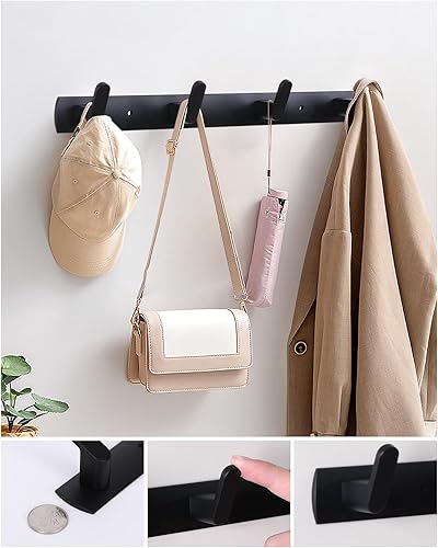 Miniatura 3 de Ganchos multifuncionales para toallas de bata, ganchos de pared para ropa no perforados, ganchos de aluminio para colocar armarios, baños, pasillos