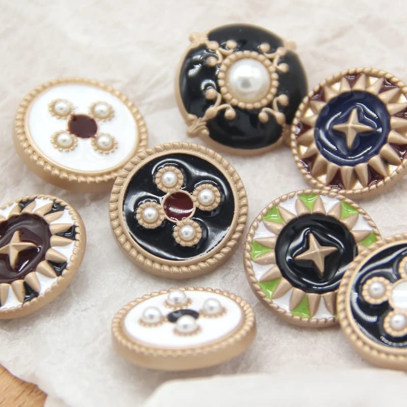Parel Goud Metalen Knoppen voor Kleding Naaien Knop Decoratieve Kleding Vrouwen Jas Naai Accessoires Kledingstuk DIY lot-A549B2,25mm 6 stuks