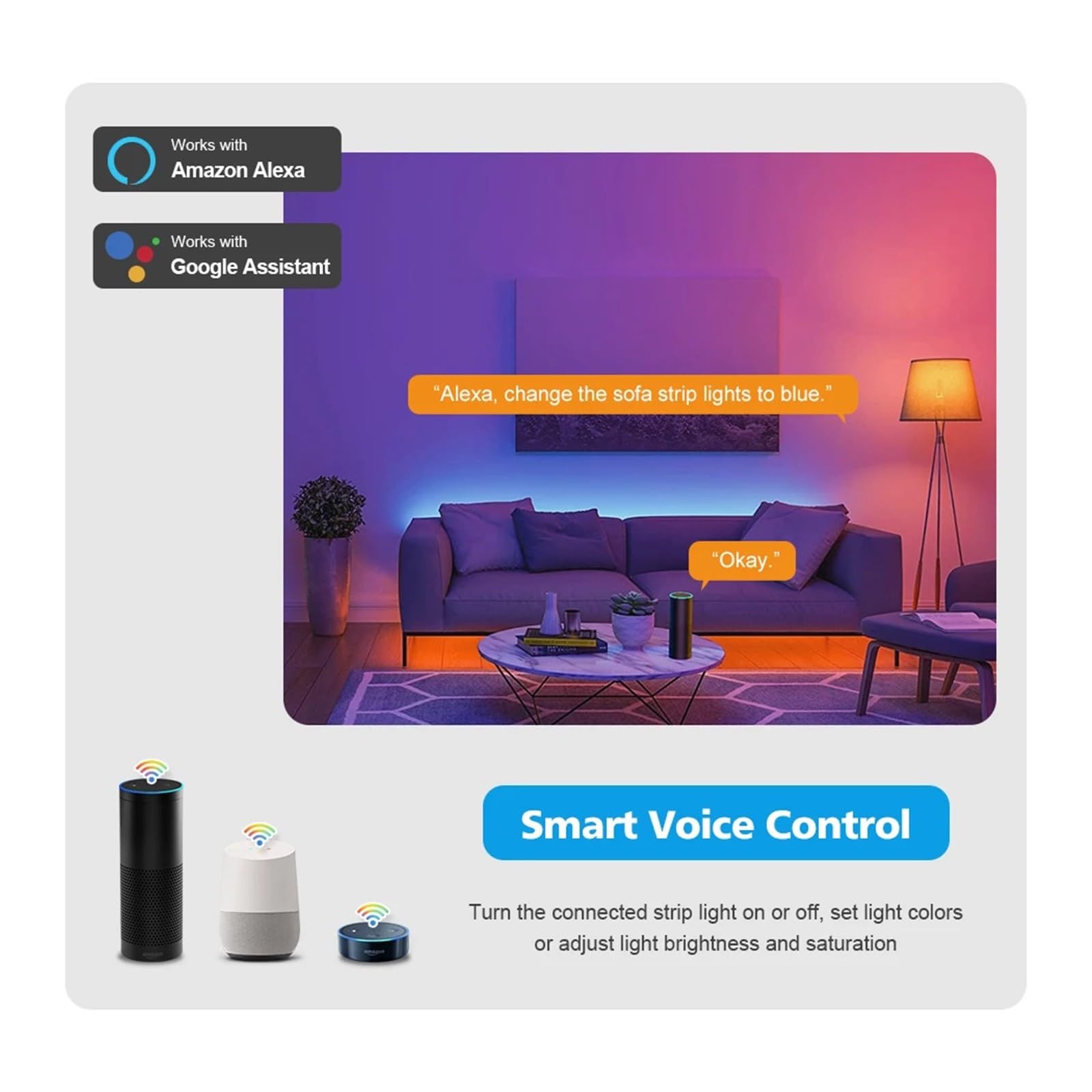 Controlador LED Inteligente WiFi Remoto Tuya, 24 Teclas, 44 Teclas, Control Remoto por Infrarrojos, DC12-24V Adecuado for Tira de Luces LED RGB 2835 5050 (Color : WiFi RGB 24key IR)