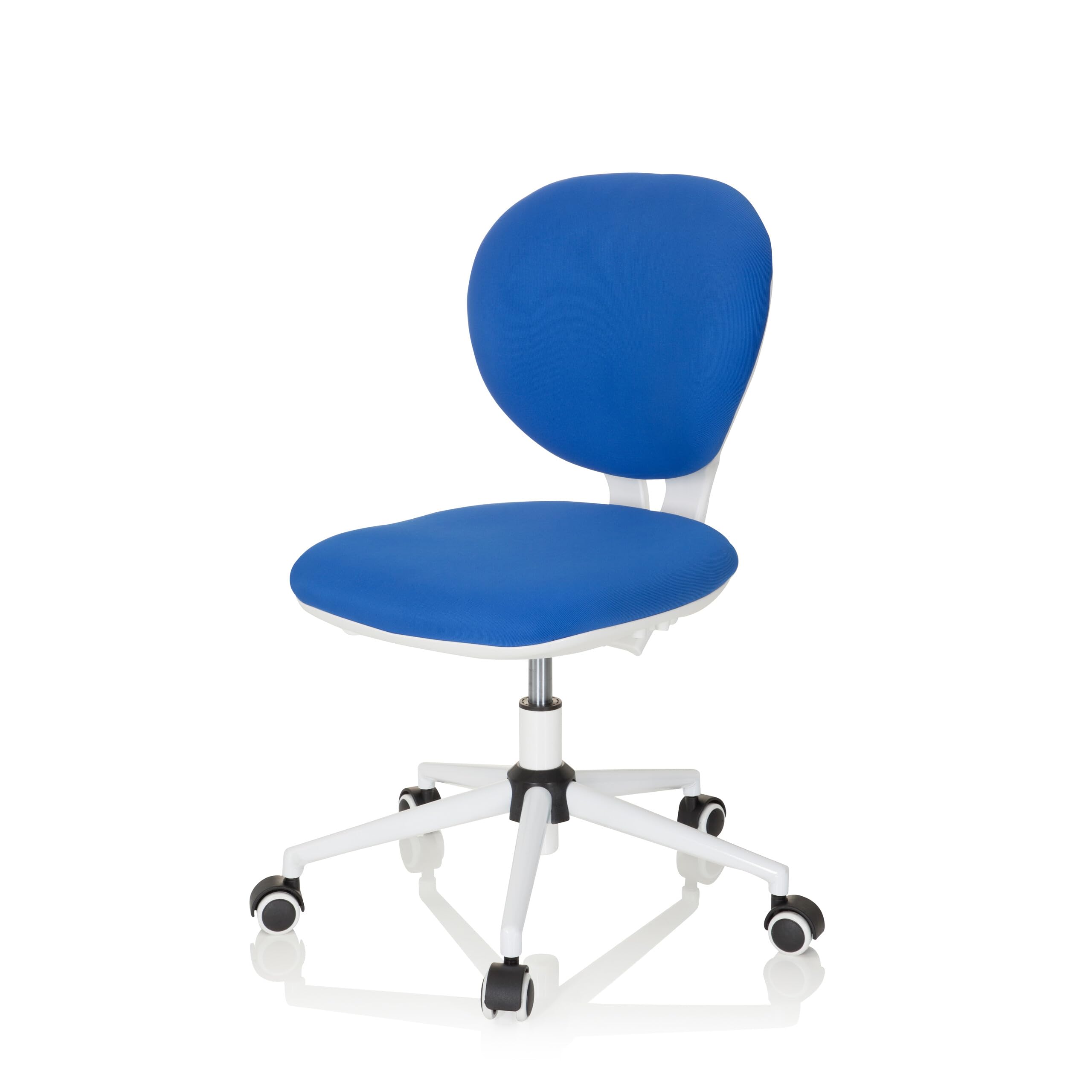 hjh OFFICE 670970 Kinder- und Jungenddrehstuhl Kid VIVO Stoff Blau/Weiß Kinderbürostuhl mit höhenverstellbarer Rückenlehne