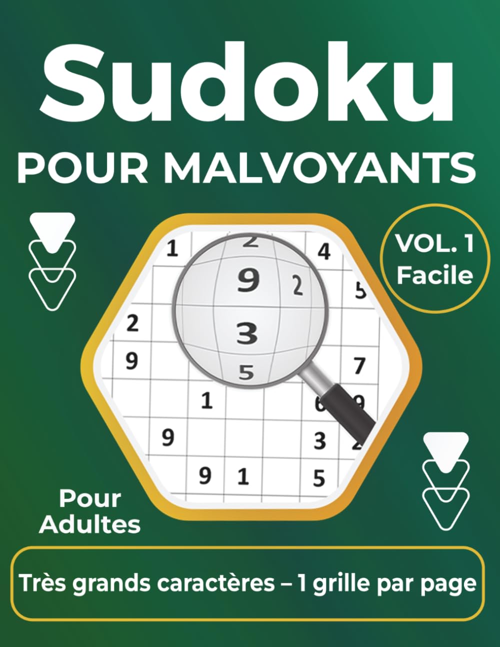 Sudoku pour Malvoyants – Gros Caractères: Niveau Facile pour Adultes et Seniors | Grand Format avec 1 Grille par Page