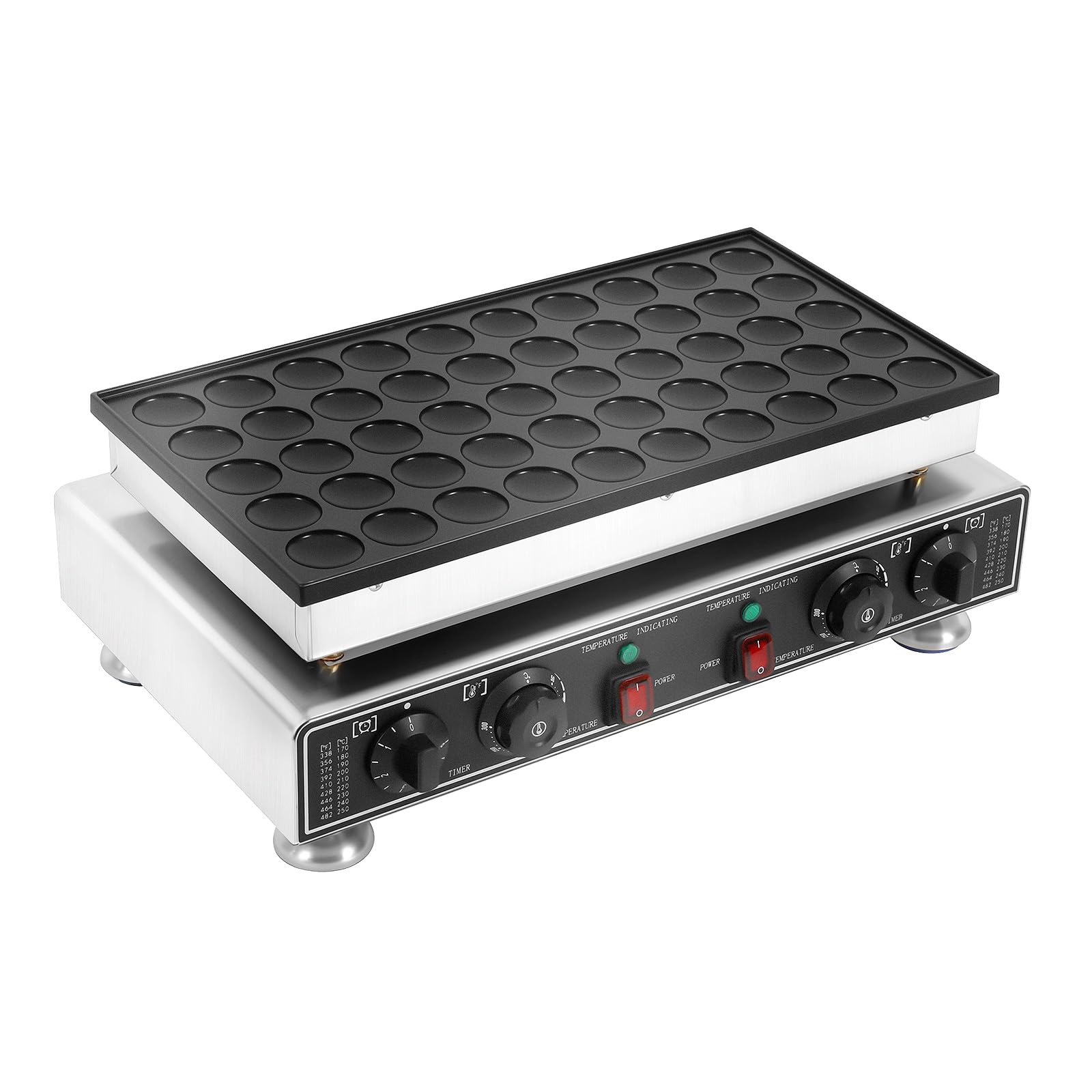 Muffin Maker mit 50 Backmulden – Elektrisches Muffin-Eisen aus Edelstahl, 1800W, Antihaftbeschichtung, Temperatur- & Zeitregelung, ideal für Zuhause & Gewerbe