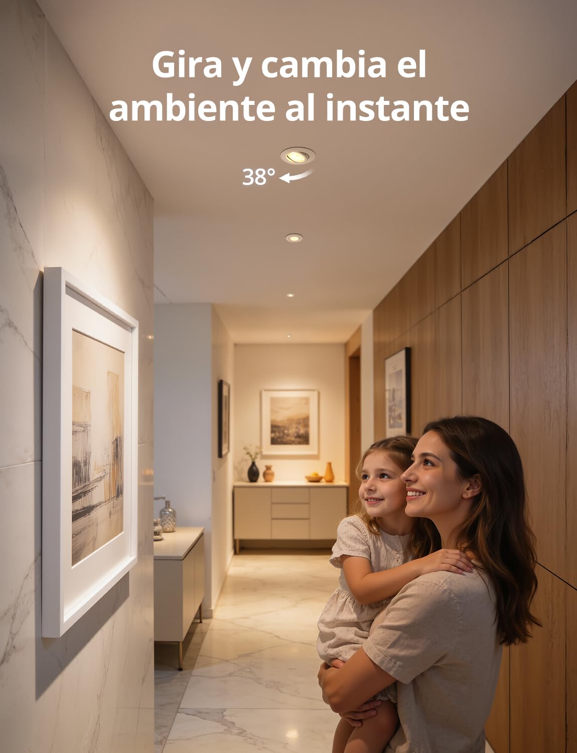 Bojim Focos LED de 230V, planos, regulables, Blanco Cálido 3000K | 5.5 W, 68mm - 80mm, Orificio de Masa, Foco de Techo Orientable, para Cocina Salón Baño, 10 Pack