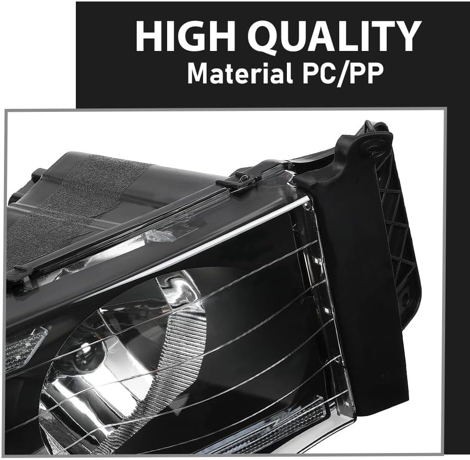 G-PLUS LED Headlights Compatible with Dodge Ram 1500 2002-2005,Fit Dodge Ram 2500 3500 2003-2005 Headlamps Clear Lens Black Housing Clear Reflector Left & Right,faros delanteros Assembly