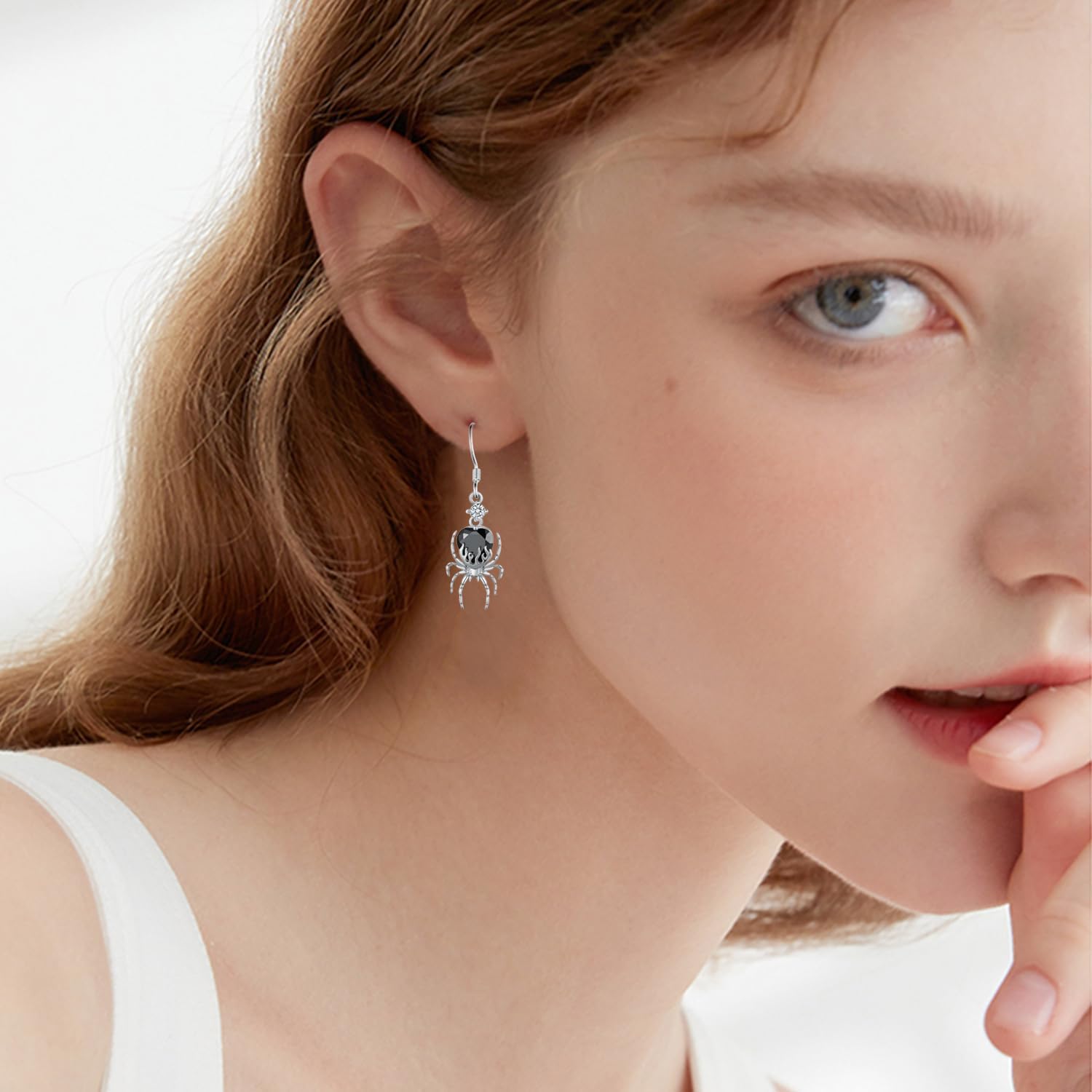 Spider Earrings 925 Sterling Silver Gothic Earrings Halloween Spider Dangle Earrings Jewelry Gift for Women