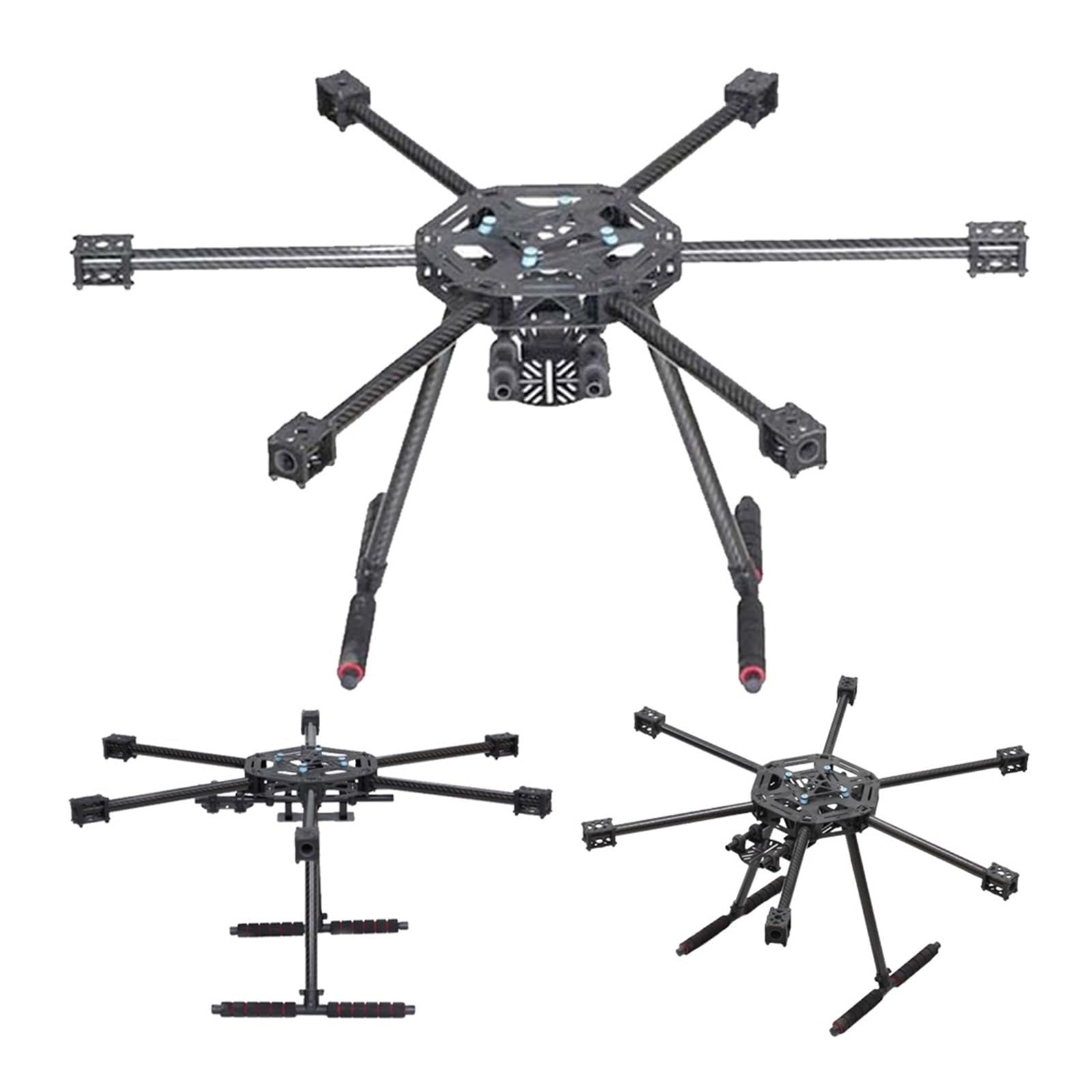 Marco de hexacóptero X600-X6 FPV, tren de aterrizaje de carbono