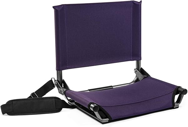 Cascade Mountain Tech Stadium Seat - Lightweight, Portable Folding Chair for Bleachers and Benches - Purple, 17"