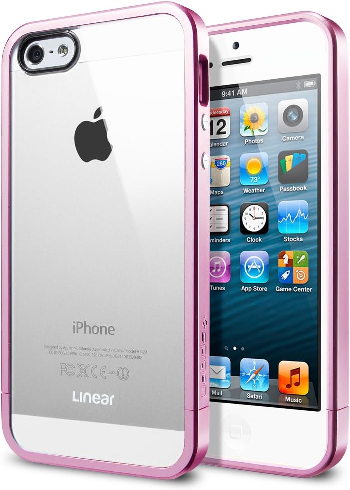 Spigen Linear Metal Crystal iPhone 5S Case for iPhone 5S - Metal Pink