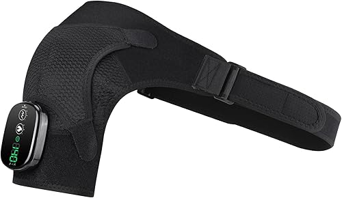 Miniatura 9 de Almohadilla térmica de hombro inalámbrica con masaje, masajeador de hombro para aliviar el dolor, envoltura de hombro calentada, 3 modos de calor y