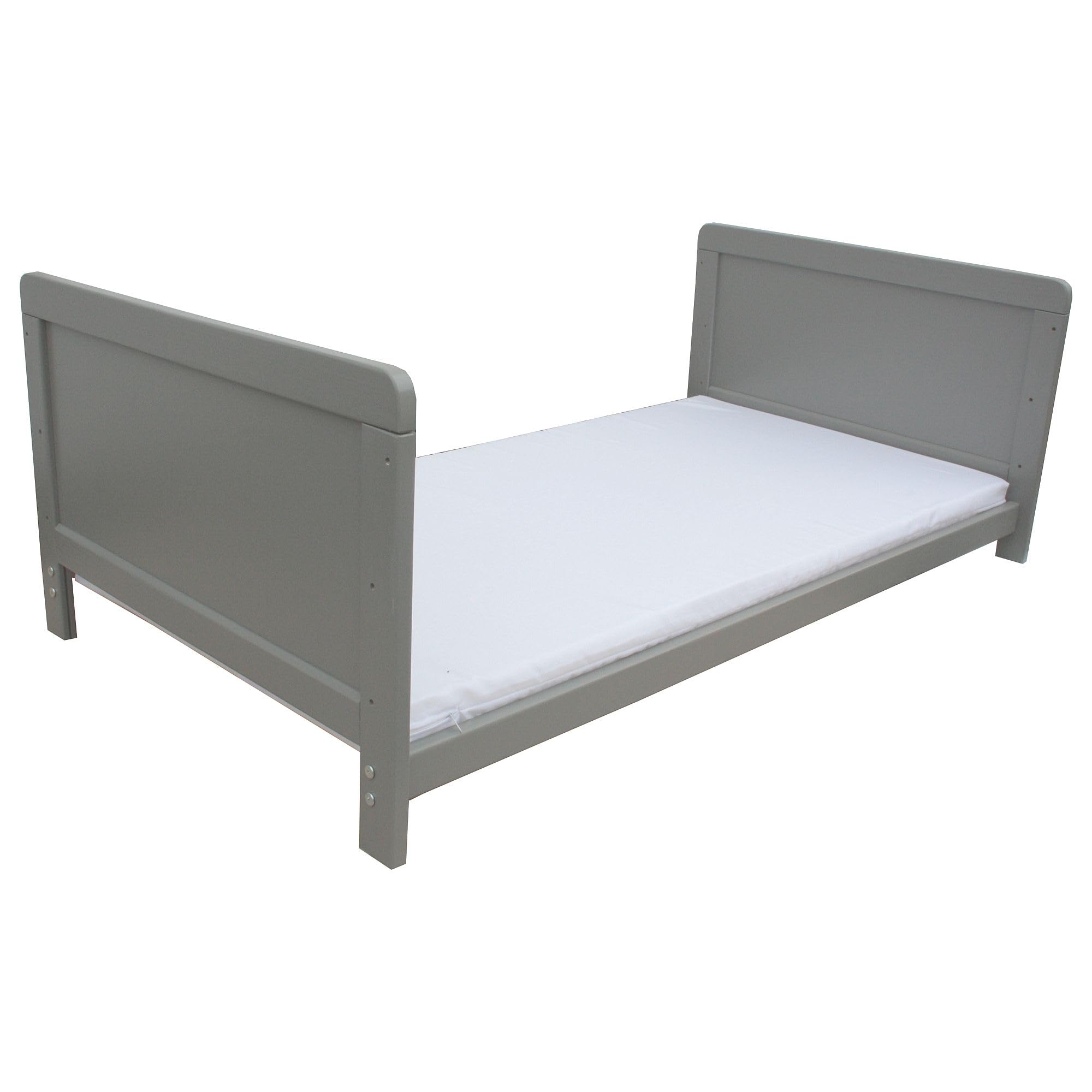 Micoland Kinderbett Juniorbett Beistellbett Wiege 140x70 cm 4in1 mit Matratze grau