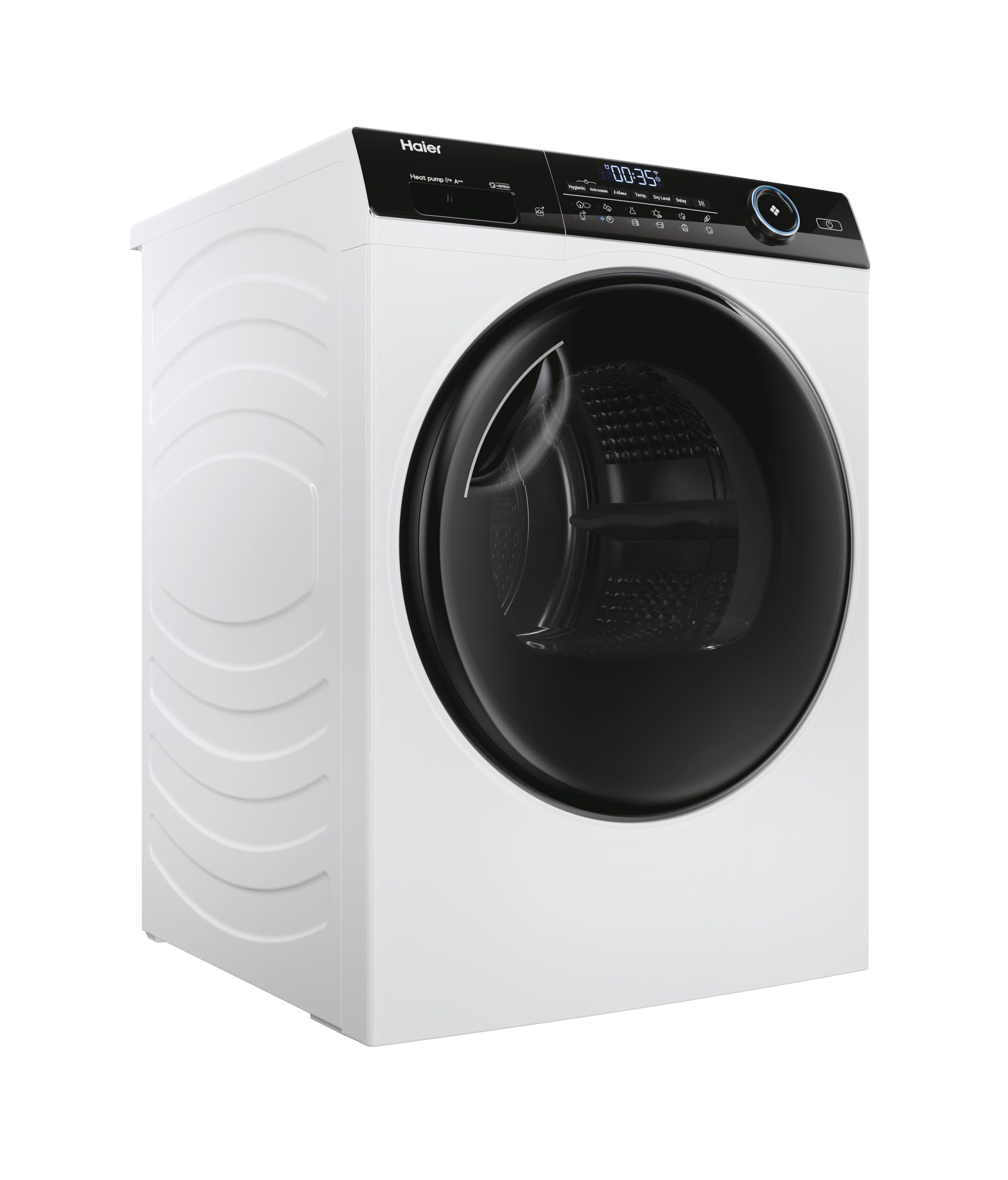 Haier I-Pro Serie 5 Asciugatrice 8Kg, Libera Installazione, Carica Frontale, Classe C, Motore Inverter, ABT, I-Time, Partenza Programmabile, Vapore, AxLxP 84,5x59,5x67,5 Bianca - HD80-A3959-S