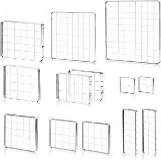 13 pcs Acryl Stempelblock set Transparent Acrylblock Stempel Gitterlinien