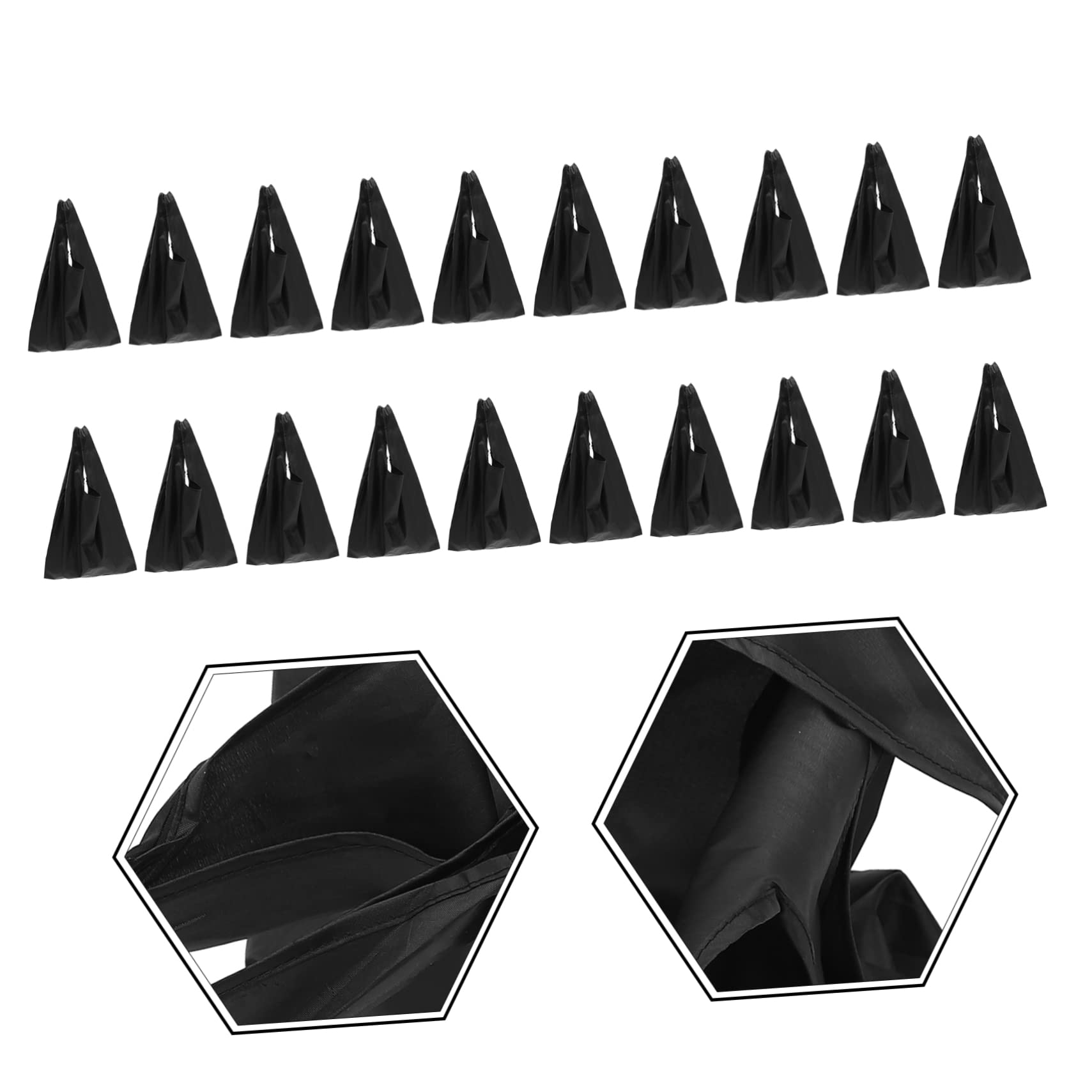 Schwarze Wiederverwendbare Einkaufstaschen mit Griff, 20 Stück