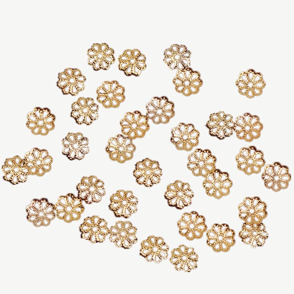 Beautiful Bead 8mm Gold Tone Flower Bead Caps for Jewelry Making (About 500pcs)